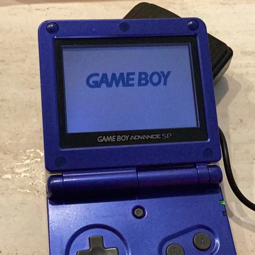 Gameboy Advance SP Console ASG-001 Nintendo GBA Game Boy Cobalt Blue Charger